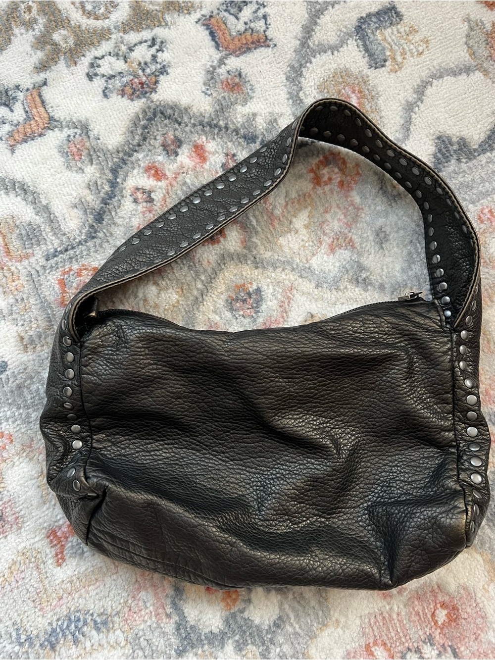 Urban Outfitters Black Studded Leather Shoulder Bag